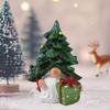 Christmas Tree Gnome Figurine Resin Miniature for Office Desktop Lightweight 7cmx7cmx9cm