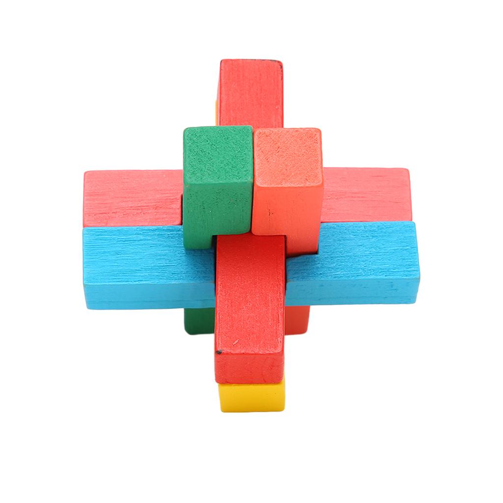 6 In 1 Wooden Brain Puzzle Teaser Toys Lock Intellectual Puzzle Brain Games for The Aged Adults