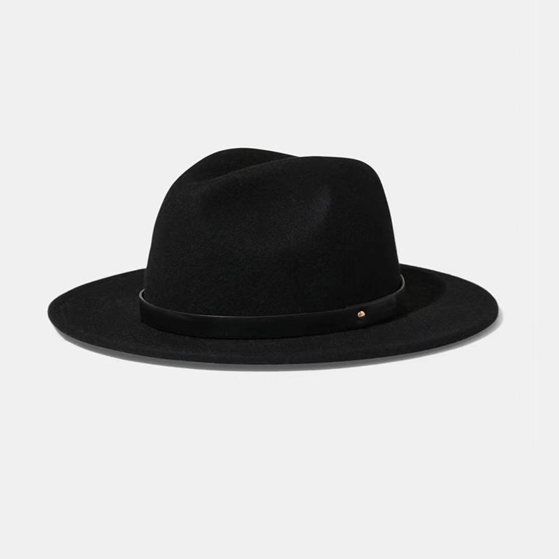 

Прямая поставка с фабрики отделка из искусственной кожи с фетровой шляпой Fedora из чистой шерсти многоцветный шерстяной цилиндр чёрный