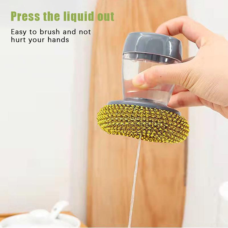Durability Pots Cleaning Brush With Soap Detergent Dispenser,Gentle On Nonstick Cookware, For Home Restaurant Use