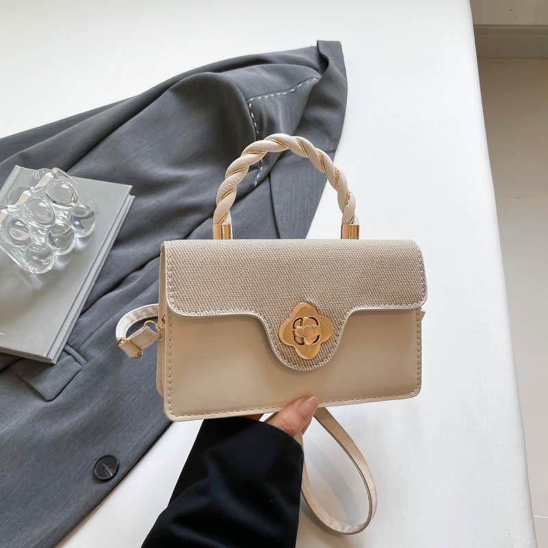 

Простой дизайн, модный для通勤, красивая строчка, летняя новинка, текстурированная сумка кроссбоди на плечо, портативная маленькая квадратная сумка для женщины