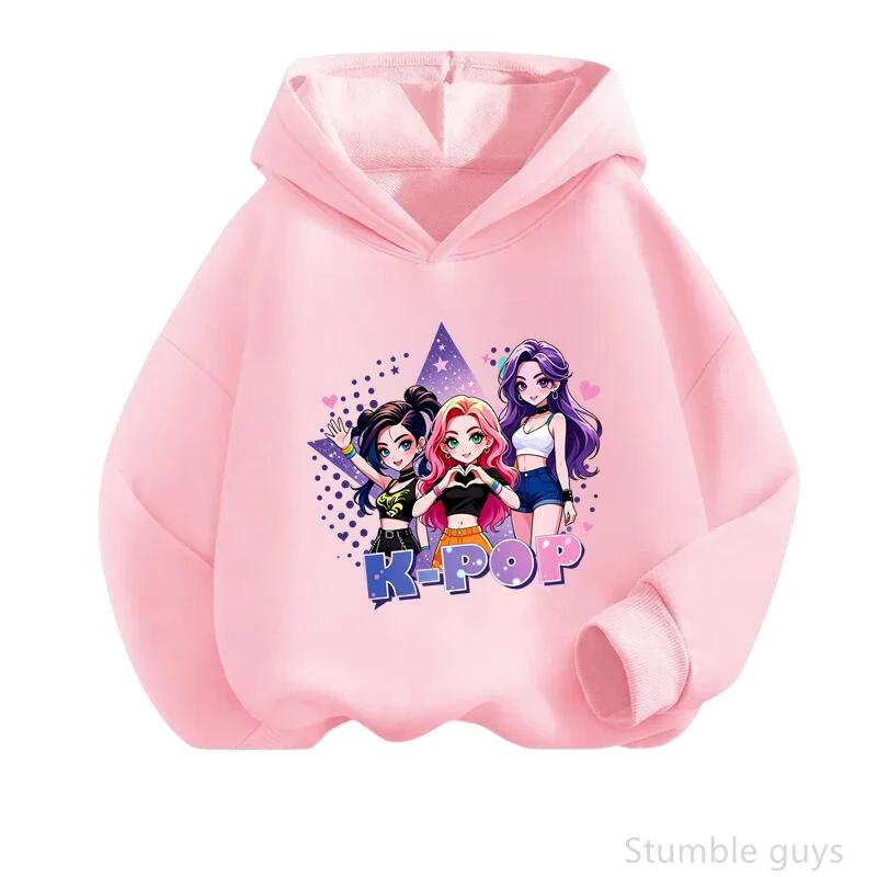 Daily Family Matching Kpop Hoodie Boys Girls Spring Fall Anime Long Sleeve Hooded Pullover Casual Streetwear Fashion Tops 100