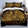 Vintage Clockwork Art Decor Set Multiple Sizes Kid'S And Adults' Bedroom Exquisite 3Pc Bedding Set, Gift