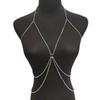 Fashion rhinestone body chain sexy beach wind casual multi-layer chain fringed chest chain waist chain