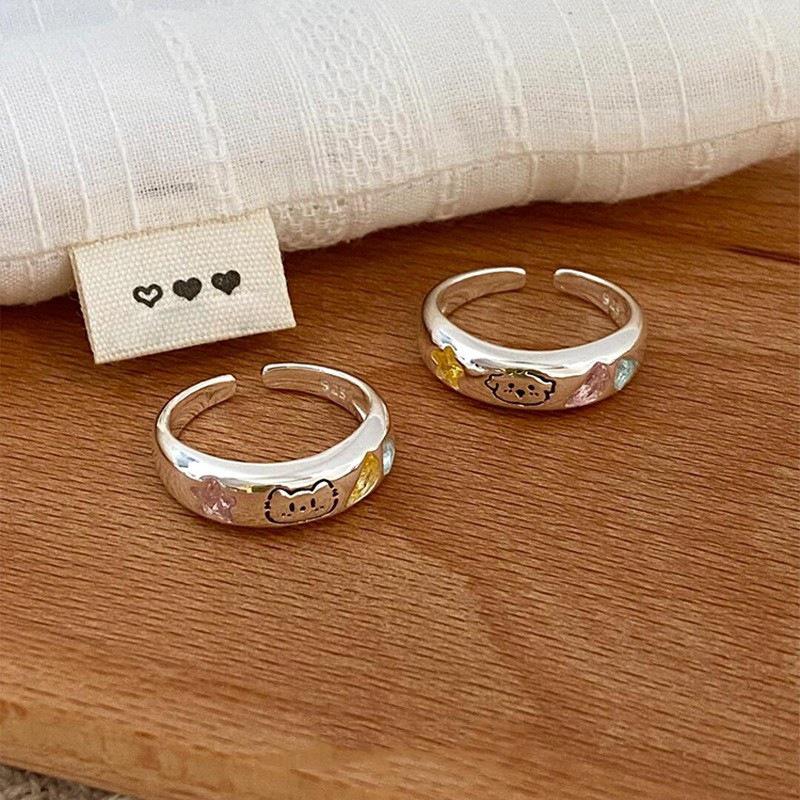 Chic Pet-Themed Adjustable Open Ring for Women - Versatile, Stylish, and Trendy
