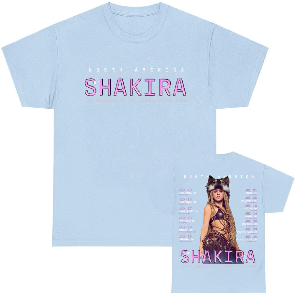 SHAKIRA Las Mujeres Ya No Lloran Tour 2026 T-shirt Unisex Streetwear Design Cantante Stampa Grafica Merch T-shirt Magliette Maschili T-shirt Band Top Estivi
