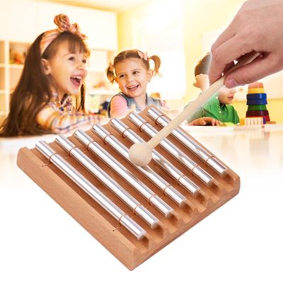 Tone Wooden Chimes with Mallet Percussion Instrument for Prayer Yoga Meditation Musical Chime Toy for Children Teachers" Classroom Reminder Bell