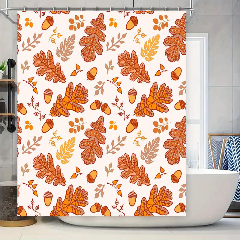 Fall Leaves Shower Curtain Autumn Decor Bathroom Liner Waterproof Fabric Print Shabby Chic Home Garden Accessories 90x180cm