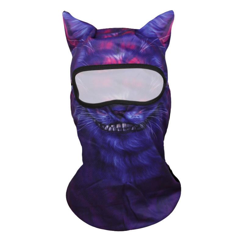 Men And Women Face Mask Funny Head Sweat-Absorbing Outdoor Activities With Ears Halloween Parties Animal Pattern Cute
