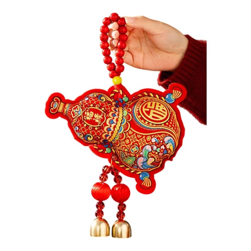Year of Horse Festival Decoration Velvety Cotton Fabric Chinese New Year Ornaments for Entrydoor Wall Home Decoration