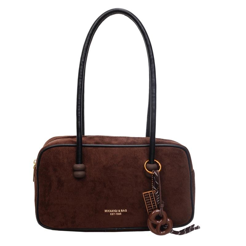 Casual large-capacity versatile simple and fashionable new suede commuter 2025 autumn women's portable shoulder armpit bag
