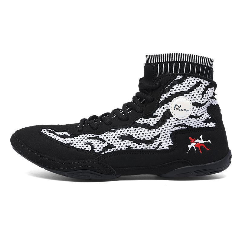 Men Wrestling Boots Boxing Sneakers Teenagers Knit Gym Training Fighting Sneakers Combat Trainers Non-slip Squat Training Shoes