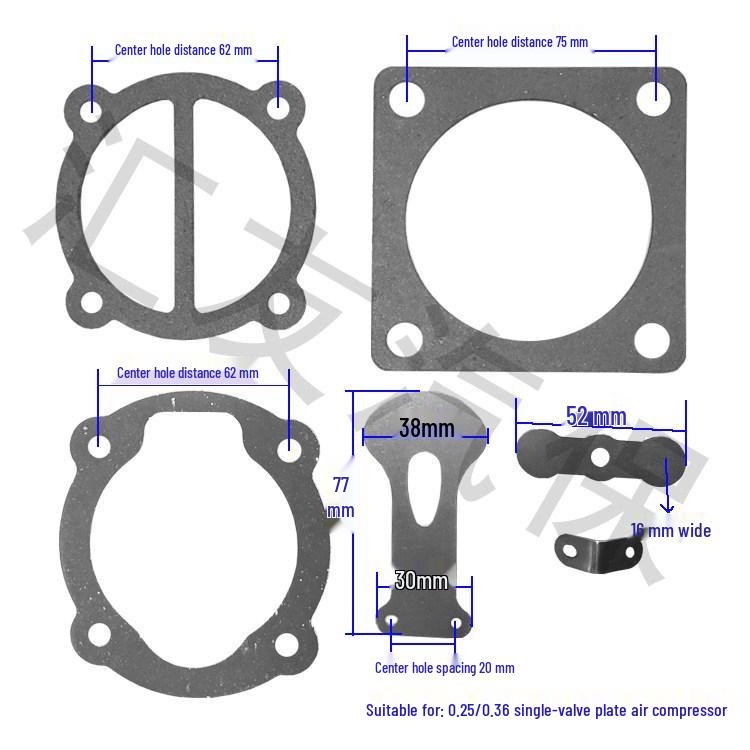 Air Compressor Accessories: Asbestos Paper and Steel Cylinder Gaskets, Inflation Pump Valve Sheet