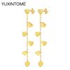 925 Silver Needle Long Chain Stud Earrings For Women Exquisite Zircon Geometric Tassel Pendant Earrings Luxury Jewelry