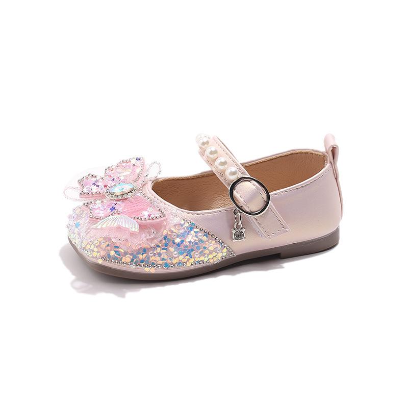 2026Spring new children s girls leather shoes Princess Shoes Mermaid Tail Fashionable Children s Shoes Children s Shoes 23Inner Length14.5cm розовый