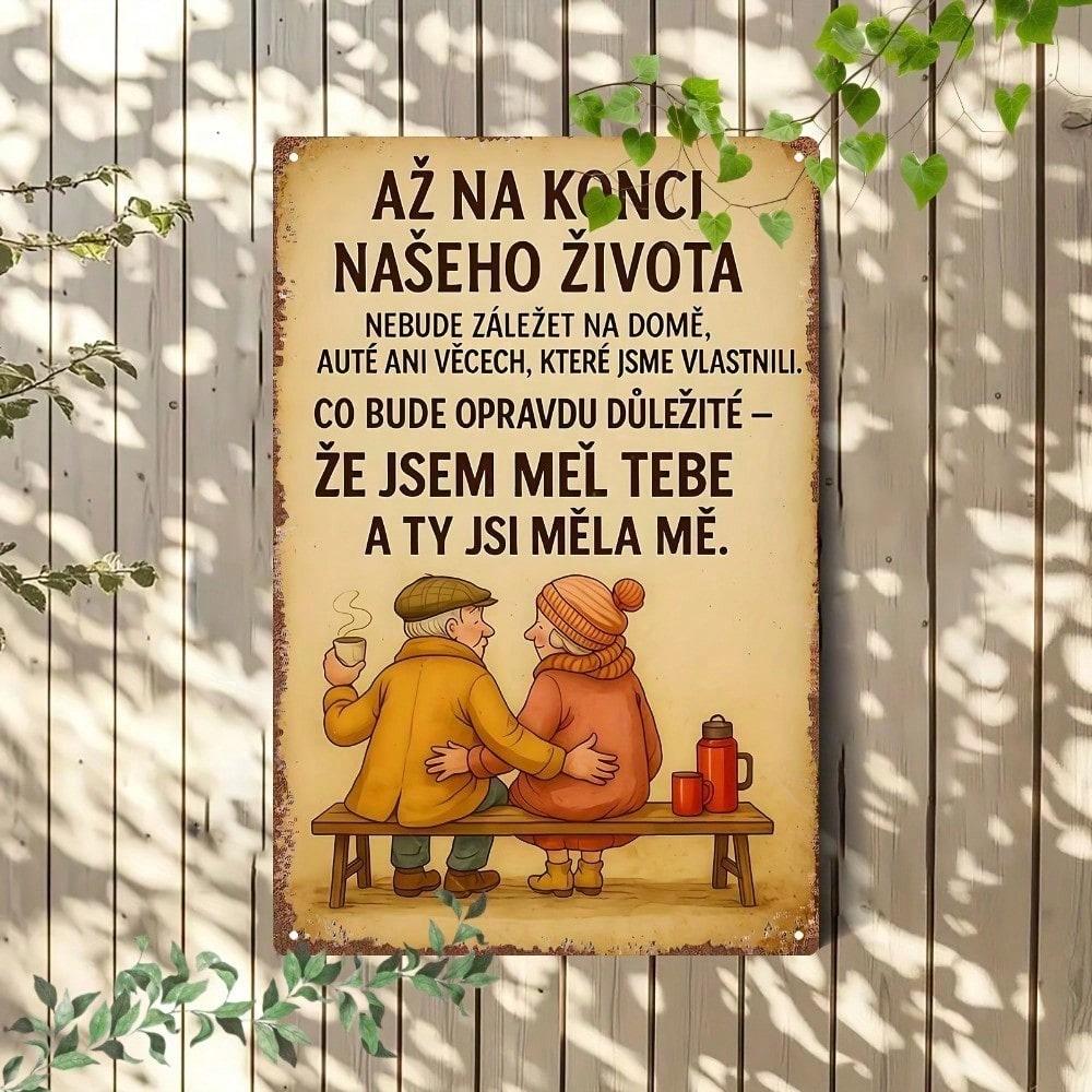 Vintage Czech Slogan Tin Sign, 7.87x11.81in Retro Metal Wall Art, Nostalgic Home Decor