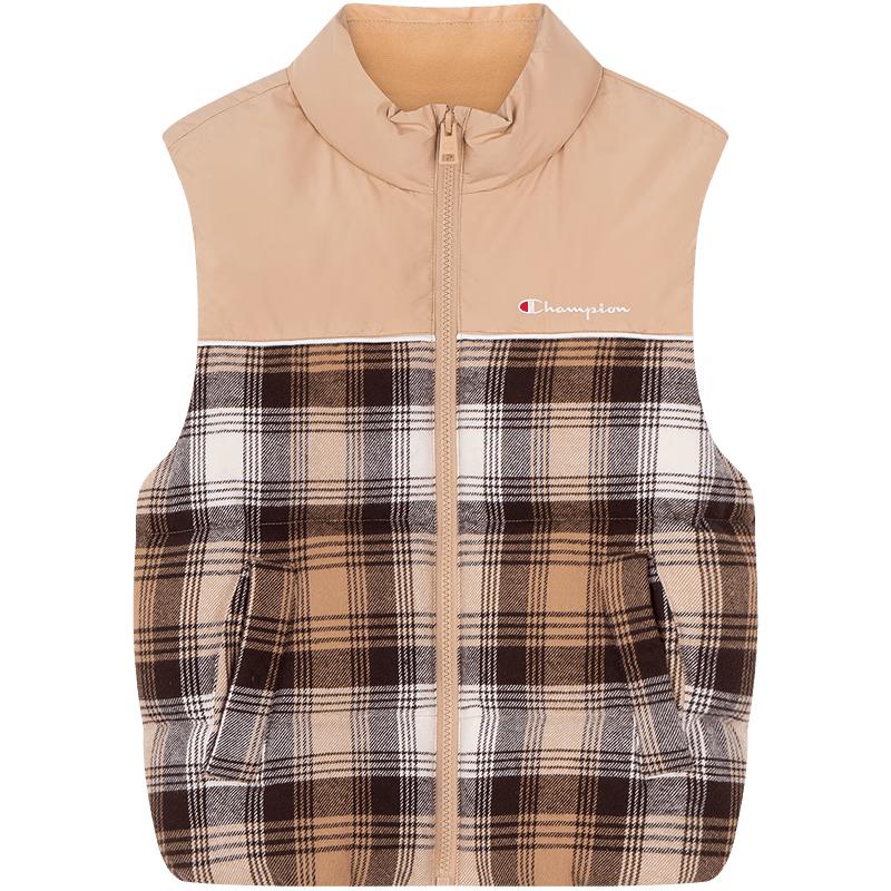 Champion Kids  Antibacterial Retro Plaid Patchwork Down Vest XS