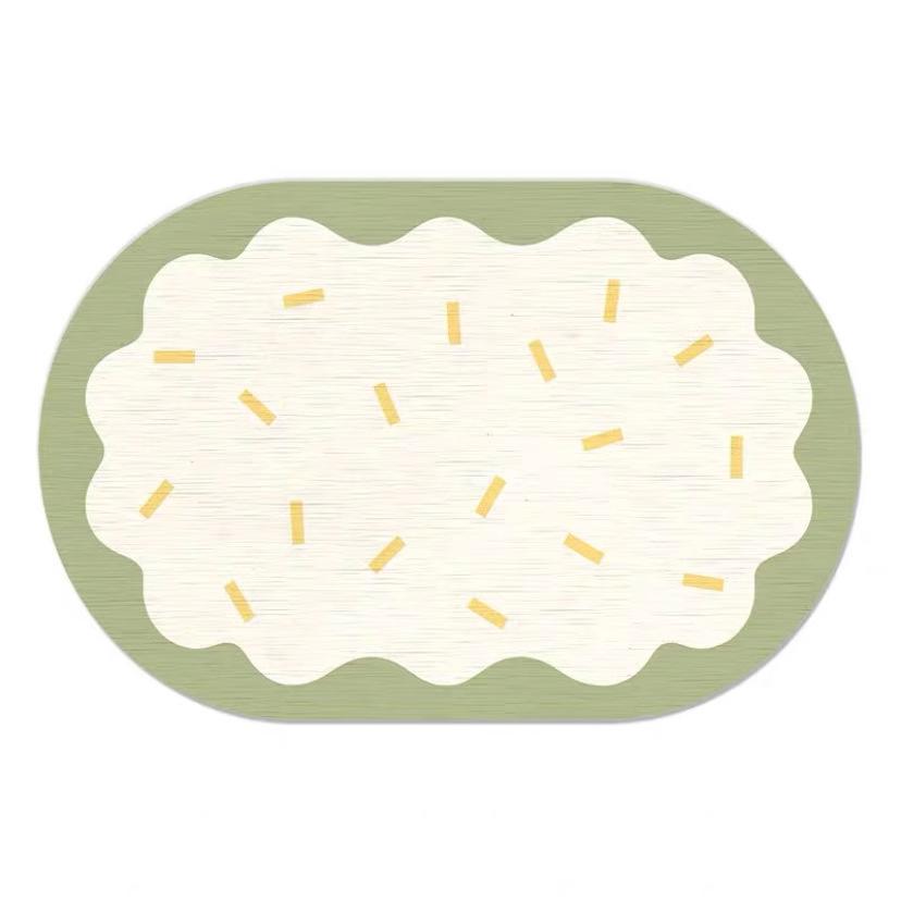 Cartoon hard diatom mud floor mat bathroom suction board non-slip quick-drying mat toilet door toilet floor mat foot mat