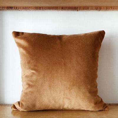 Noora 100% funda de almohada de lino de gamuza nueva, funda de almohada de gamuza de Color bronceado cuadrado, decoración de estar, decoración del hogar, funda de tiro