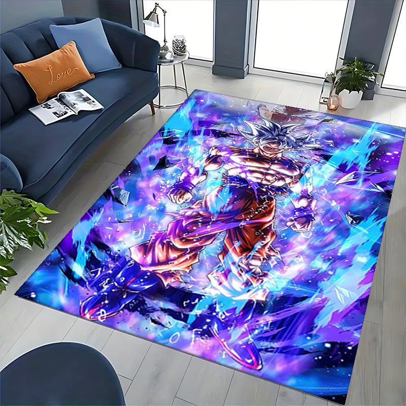 1pc Anime Dragon Ball Z Goku Super Saiyan Blue Office Chair Mat Non-Slip Carpet for Home Decor, Festival Gift, Suitable for Office and Living Room Dec