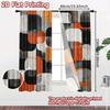 Flat Printing Curtains Without Rod Geometric Flow Festive Fashion Fabric Set Of 2 Made Polyester Machine Washable