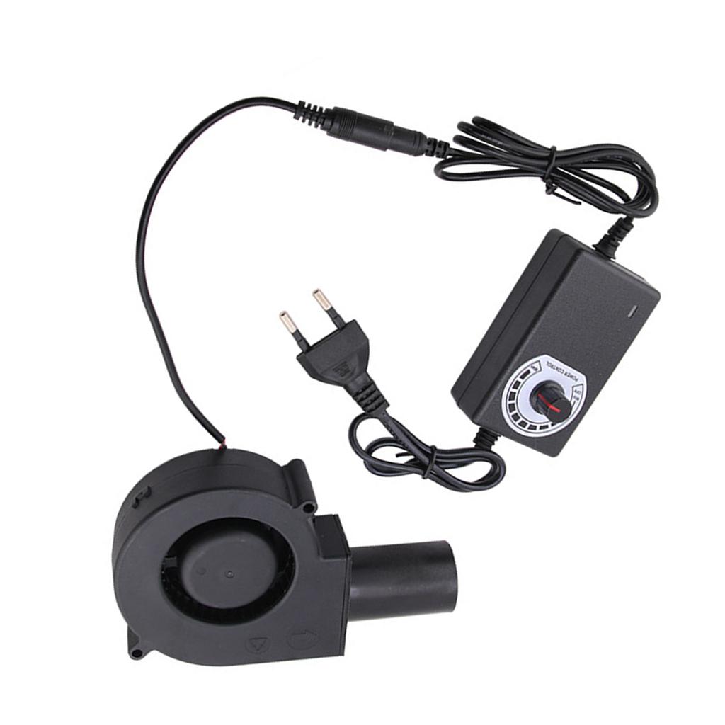 Effizienter 12V Altöl-Brenner Heizgebläse Lüfter Einstellbare Drehzahl 35CFM Geeignet für BBQ Brennholzofen Metallschmelzen