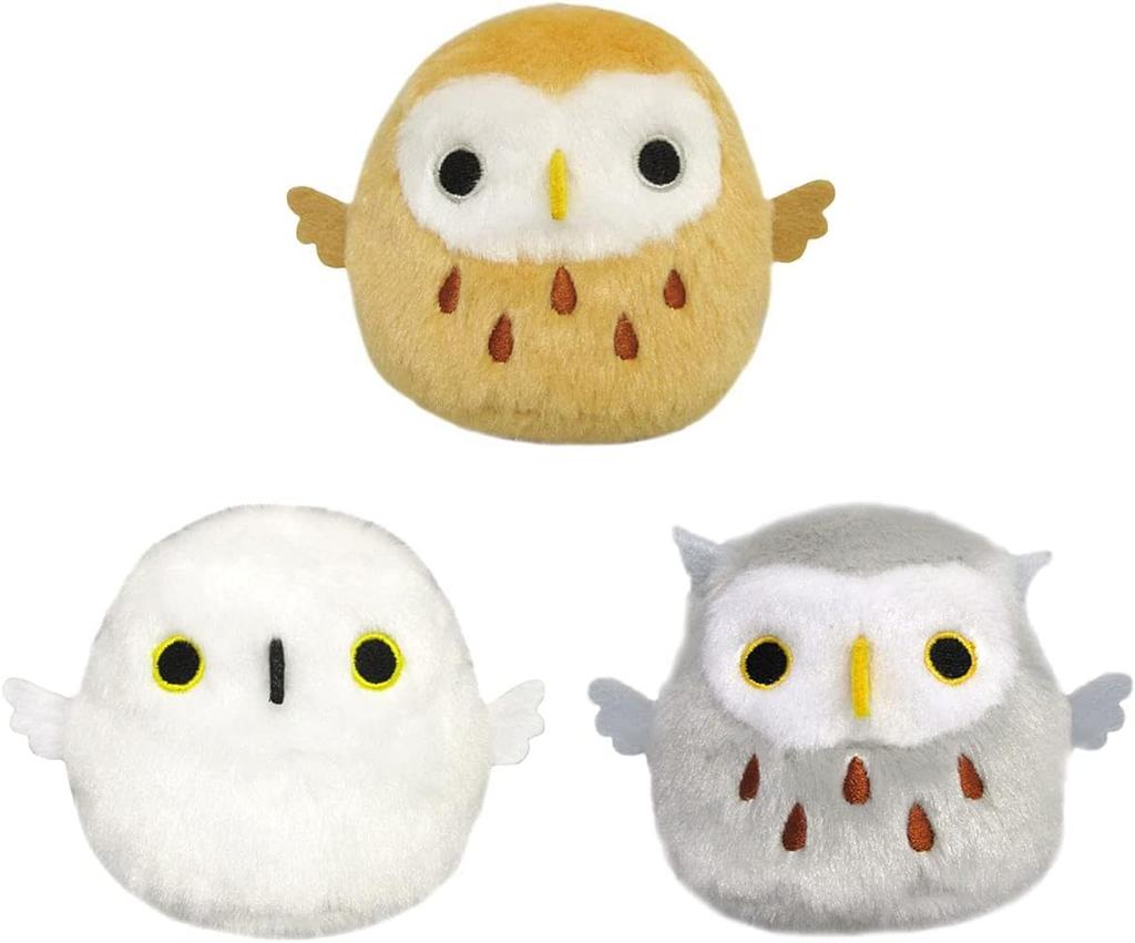 Toridango Bird Plush Toy Set of 3 Types (Owl, Snowy Owl, Horned Owl)