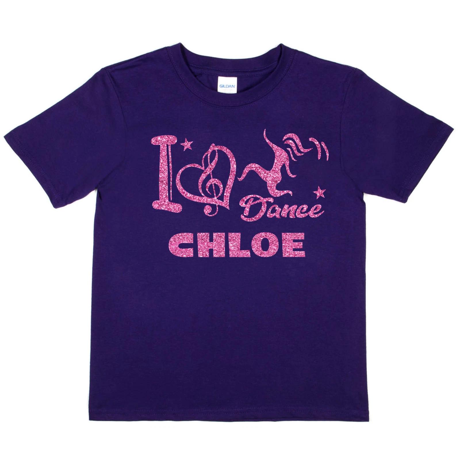 Girls Personalised Tee Street Dance I Love Dance Chloe Dance School Dance Class 3XL