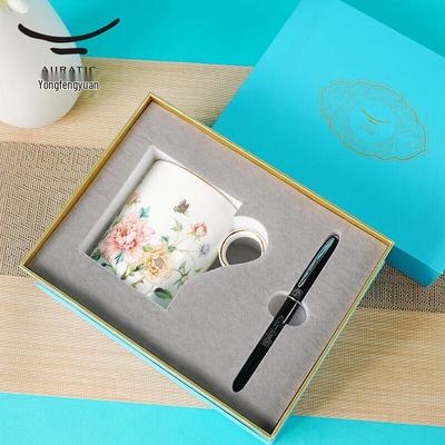 Auratic Blooming Elegance 350ml Ceramic Mug & Picasso Pen Gift Set