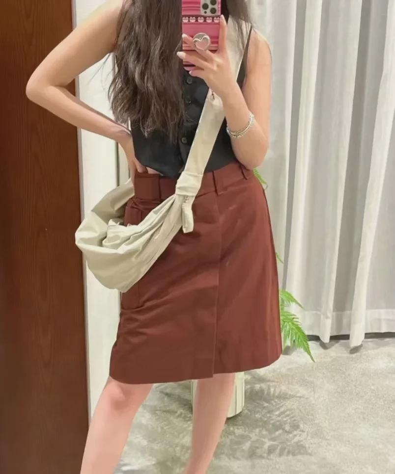 French Designer Croissant-Shaped Genuine Leather Messenger Bag for Women