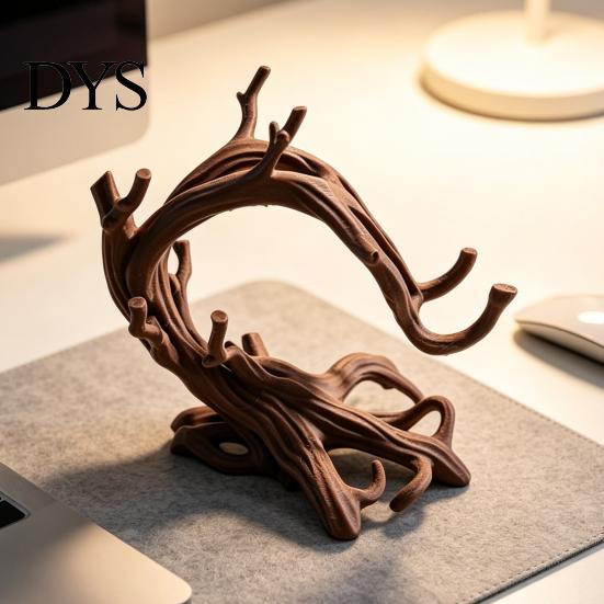 Gadgets para Escritorio de Oficina Modernos Soporte para Teléfono Rama de Árbol Impreso en 3D, Soporte Artístico de Madera Retorcida para Escritorio para Teléfono Móvil, Decoración Orgánica Rústica