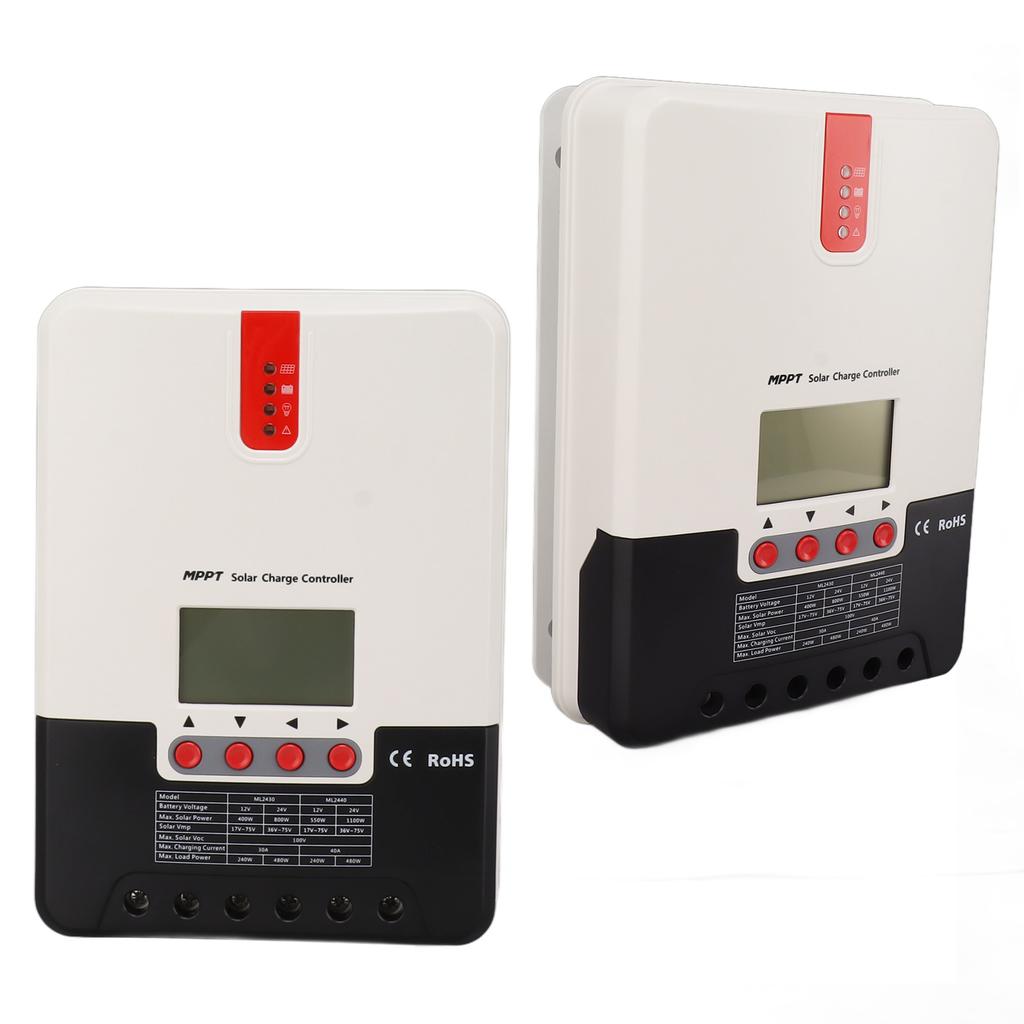 MPPT Solar Controller 30A 12V 24V Parameter Adjustable LCD Display MPPT Solar Regulator for Photovoltaic Charging Lithium Battery Acid Battery