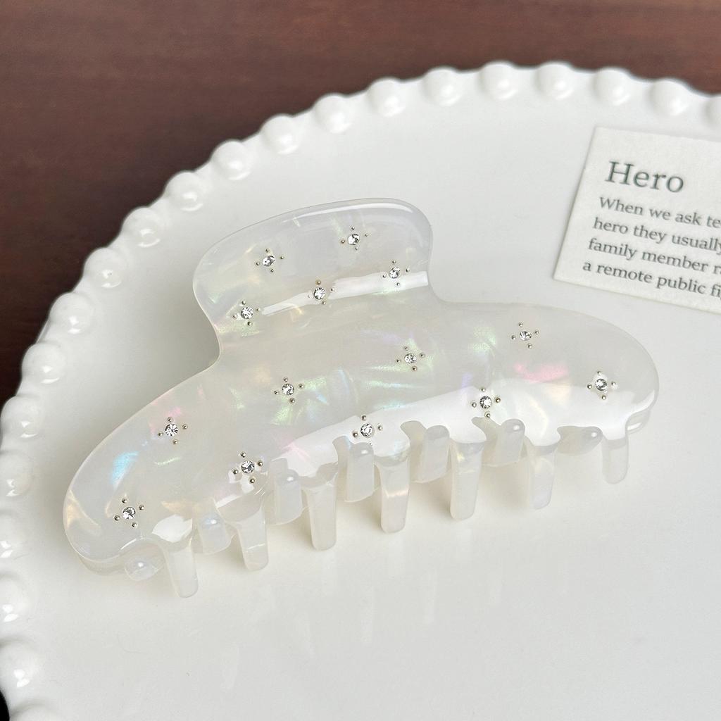 Stylish Acetate Rhinestonedecorated Hair Claw Clip For Elegant And Trendy High Ponytails