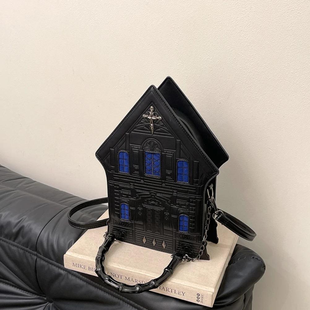 Creative Women's Bag Three-dimensional House Shaped Makeup Bag Fashionable Tote Bag Travel Essentials Halloween Gift