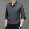 Men Long Sleeve Turn Down Collar Business Casual Wrinkle Free Shirt