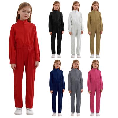 Kinder Jungen Mädchen Overall Langarm Reißverschluss Vorne Overall Halloween Mechaniker Kostüm Ausgefallene Party Verkleiden