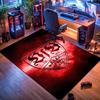 VfB Stuttgart Clubwapen Rood Rookeffect Print Vloerkleed Antislip Rechthoekig Vloermat Voetbalfan Gaming Slaapkamer Woonkamer Huisdecoratie Tapijt
