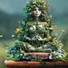 Acryl Grün Natur Muse Meditation Statue Outdoor Rasen Dekorative Einlage Garten Dekorative Requisiten
