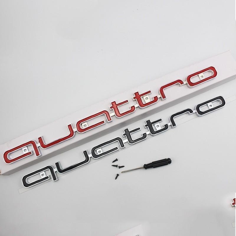 2026 Quattro Logo Emblem Badge Car 3D Stickers ABS Front Grill Lower Trim For Audi A4 A5 A6 A7 RS5 RS6 RS7 Q3 Car Accessories
