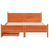 Vidaxl Bed Frame Without Mattress, Waxed Brown, 120X200 Cm, Solid Pine