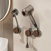 Plastic Wall Mount Hair Dryer Holder With Rotating Design For Bathroom Convenience
