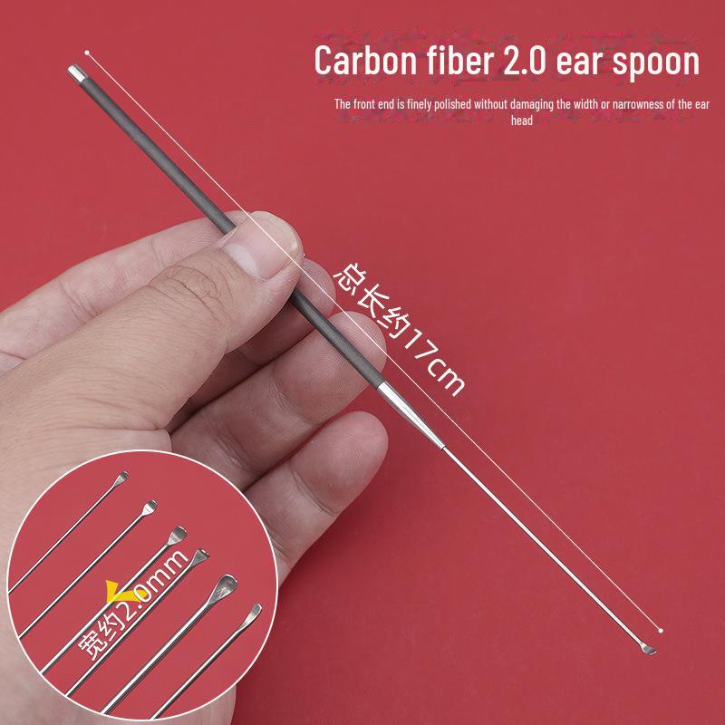 

Набор инструментов для чистки ушей из углеродного волокна и красного дерева с эластичной ушной палочкой и ватной палочкой