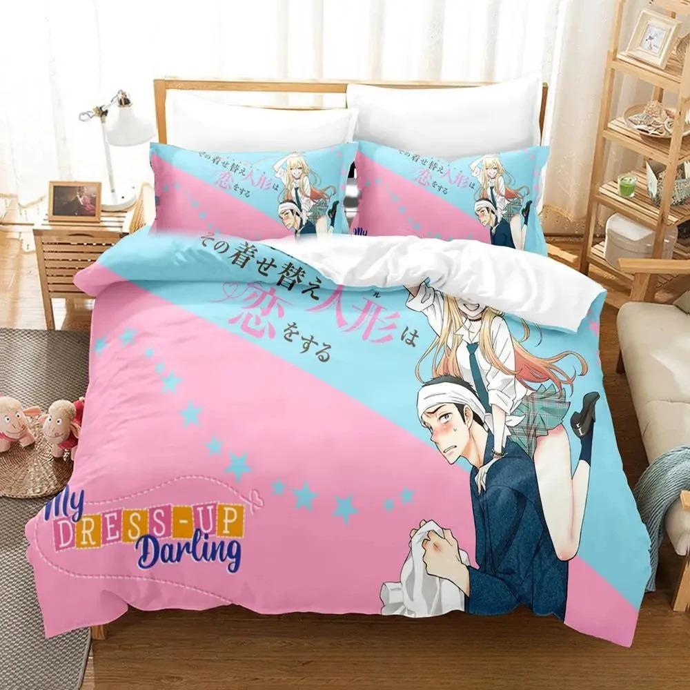 Anime My Dress-Up Darling Bedding Set Single Twin Full Queen King Size Bed Set Adult Kid Bedroom Duvet Cover Sets Home Textiles