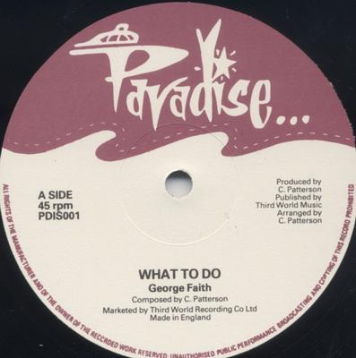 12inch Record GEORGE FAITH  What To Do PDIS001 Paradise 1980 UK Reggae Ska  Dub Used