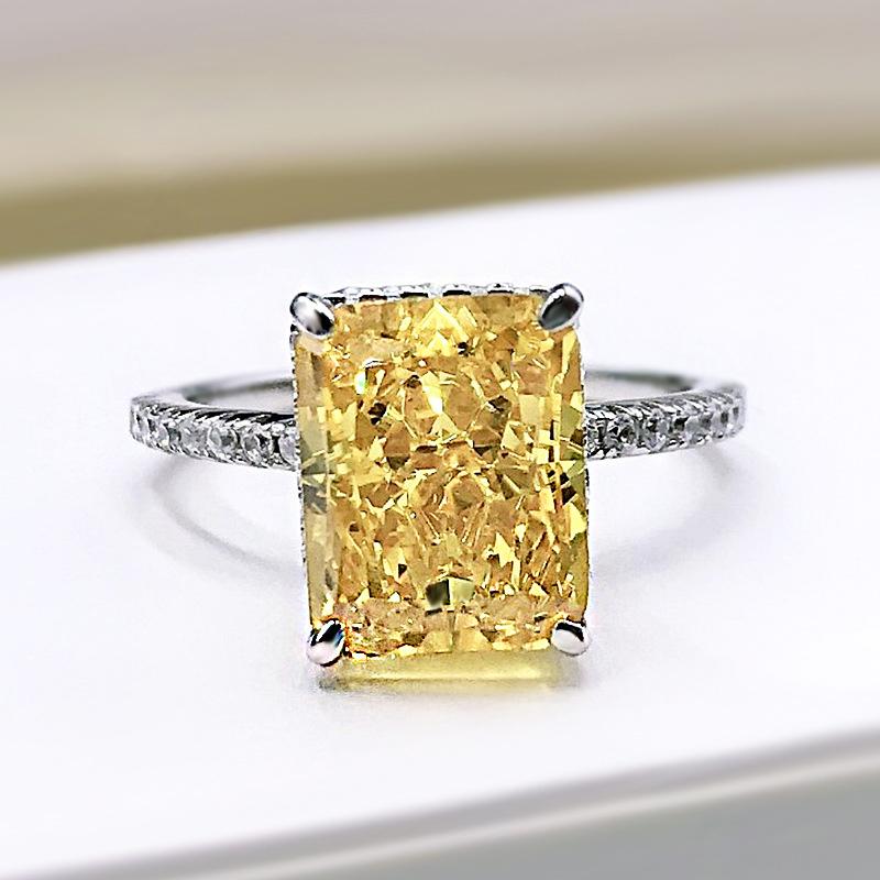 OEVAS 100% 925 Silver 8*10mm Yellow