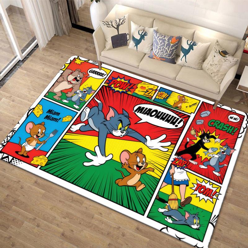 Cartoon Tom&Jerry Carpet Rug for Living Room Bedroom Home Sofa Decoration,Kids play Non-slip Floor Mat