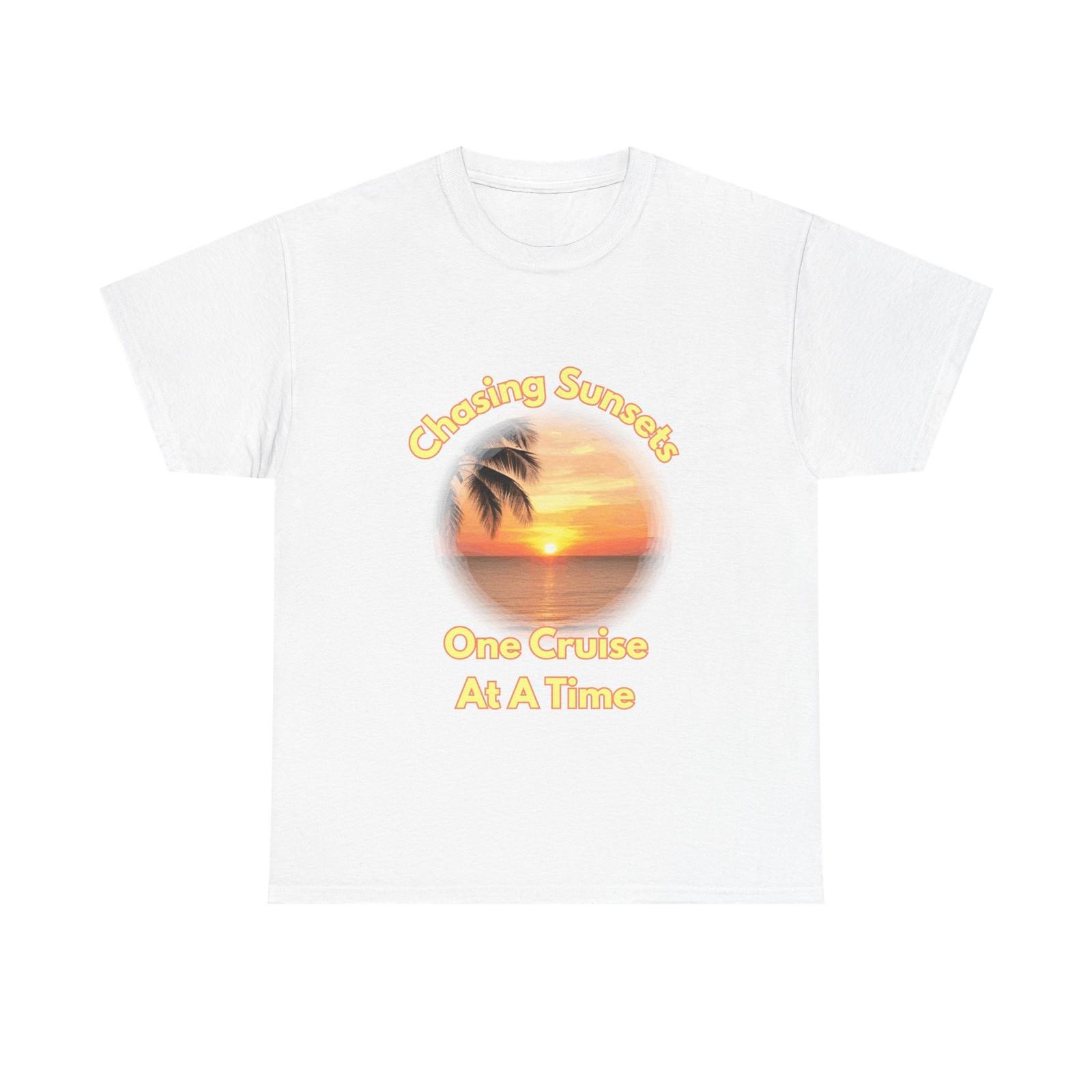 Chasing Sunsets Cruise T-Shirt Tropical Beach Vacation Sunset Travel Tee S