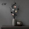Halloween Eyeball Decorations Black Artificial Branches, Scary Eyeballs Picks with Bats Pine Decoration Branch Cones for Gothic Vase Filler,