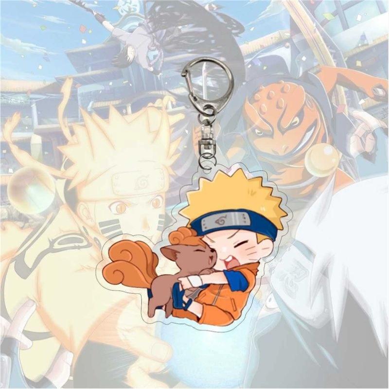 Anime Naruto Acrylic Keychain Accessaries Uzumaki Naruto Cartoon Keyring
