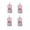 Christmas Santa Claus Snowman Deer Flame Lights Lamp Hanging Lantern Ornament